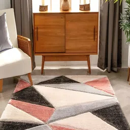 Shopgallery Pink & Cream Geometric Carpet-picture-46