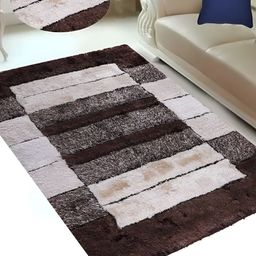 Shopgallery Beige & Black Geometric Anti-Skid Carpet-22