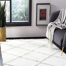 Shopgallery Beige & Grey Geometric Printed Anti Skid Carpet-3