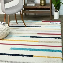 Shopgallery White & Black Geometric Anti-Skid Carpet-19