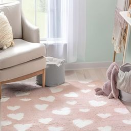 Shopgallery Pink & White Geometric Anti-Skid Polyester Carpet-image-84