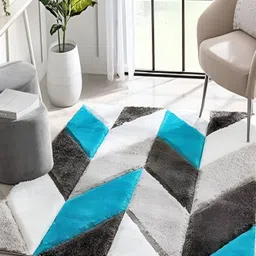 Shopgallery Black & White Geometric Anti-Skid Carpet-7