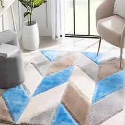 Shopgallery Brown & White Geometric Anti-Skid Polyester Carpet-14
