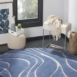 Shopgallery Blue & White Geometric Anti-Skid Carpet-picture-41