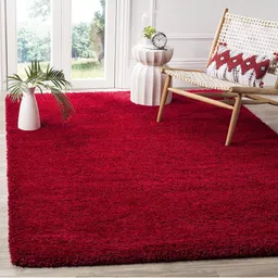 IMRA CARPET Red Abstract Shaggy Carpet-image-2