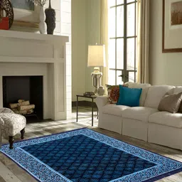 ZESTURE Blue Ethnic Motifs Regular Carpet-picture-39