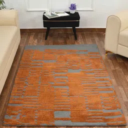 PRESTO Gold-Toned & Grey Abstract Printed No-Shred Carpet-47