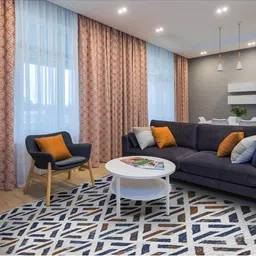 Sapana Carpet-Mats Grey & White Geometric Anti-Skid Carpet-image-43