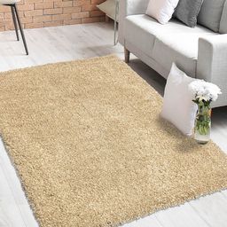 Saral Home Beige Traditional Soft Shaggy Carpet-19