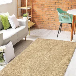 Saral Home Beige Traditional Soft Shaggy Carpet-20