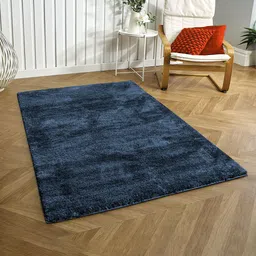 LUXEHOME INTERNATIONAL Navy Blue Solid Anti-Skid Carpet-image-89