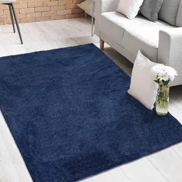 Saral Home Blue Solid Anti-Skit Carpet-image-17