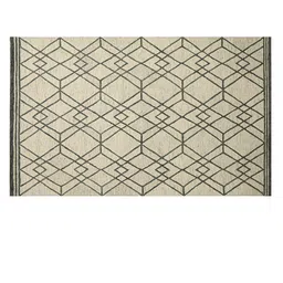 saraswatii global Off White & Grey Geometric Printed Woolen Rectangle Carpet image 2