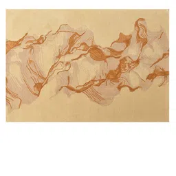 PRESTO Cream Coloured & Beige Abstract Printed Hand Tufted Woollen Carpet image 5