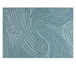 saraswatii global Blue Abstract Hand Tufted Rectangular Carpet image 2