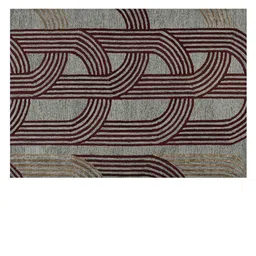 saraswatii global Grey & Brown Striped Hand Tufted Rectangular Carpet image 2