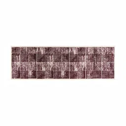 MODEFE Maroon & White Geometric Anti-Skid Rectangular Carpet image 2