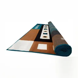 SANA CARPET Blue & Black Floral Anti-Skid Carpet-image-52