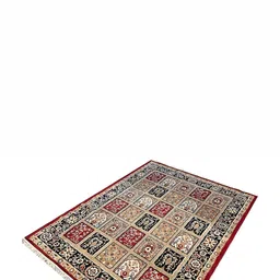 SANA CARPET Beige & Red Floral Anti-Skid Carpet-image-51
