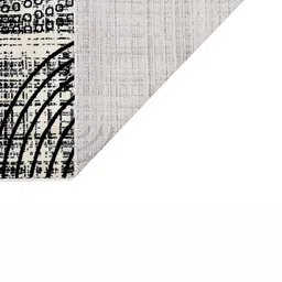 MODEFE Cream & Black Geometric Anti-Skid Rectangular Carpet image 5