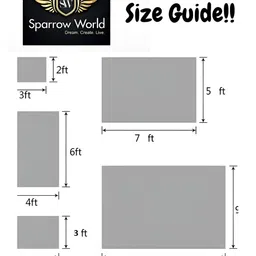 Sparrow world Brown & White Geometric Printed Rectangular Carpet image 4