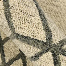 saraswatii global Off White & Grey Geometric Printed Woolen Rectangle Carpet image 5