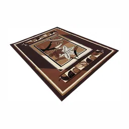 SANA CARPET Brown & White Floral Anti-Skid Carpet-35