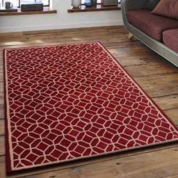 presto Red Geometric Hand Tufted Wool 2 X 5 Feet Carpet-picture-10