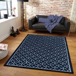 presto Blue Geometric Hand Tufted Wool 2 X 5 Feet Carpet-picture-12