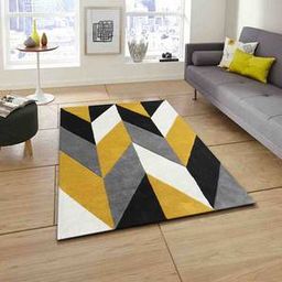 presto Yellow Geometric Hand Tufted Wool 2 X 5 Feet Carpet-picture-2