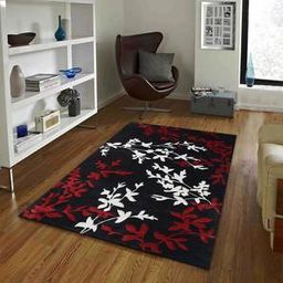 presto Red Floral Hand Tufted Wool 2 X 5 Feet Carpet-picture-1