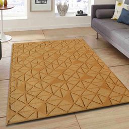 PRESTO Gold Geometric Hand Tufted Wool Carpet-21