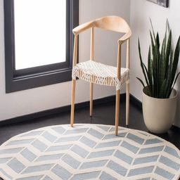 Safiya Carpet Blue Geometric Hand-Tufted Woollen Carpets-image-38