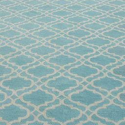 Safiya Carpet Blue Geometric Hand-Tufted Woollen Carpets-image-97