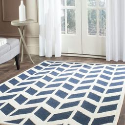 Safiya Carpet Blue Geometric Hand-Tufted Woollen Carpets-picture-44