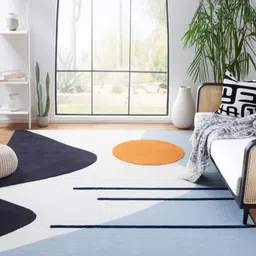 Safiya Carpet Grey Geometric Hand-Tufted Woollen Carpets-image-12
