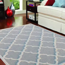 Safiya Carpet Grey Geometric Hand-Tufted Woollen Carpets-image-81
