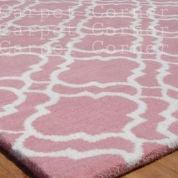 Safiya Carpet Pink Geometric Hand-Tufted Woollen Carpets-picture-16