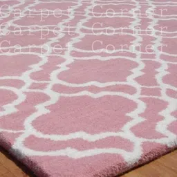 Safiya Carpet Pink Geometric Hand-Tufted Woollen Carpets-image-75
