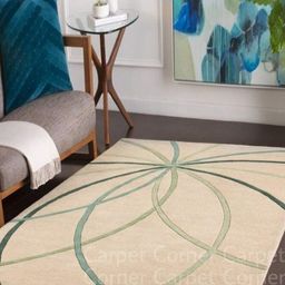 Safiya Carpet Beige Abstract Hand-Tufted Woollen Carpets-image-77