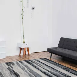 saraswatii global Beige & Grey Abstract Woolen Carpet-52