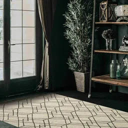 saraswatii global Beige & Grey Geometric Woolen Carpet-34