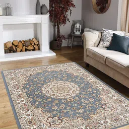 OBSESSIONS Blue & Brown Anti-Skid Carpet-42