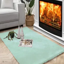 LUXEHOME INTERNATIONAL Blue Anti-Skid Ruffle Carpet-36