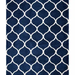 IMRA CARPET Navy Blue Abstract Handmade Polypropylene Carpet image 2