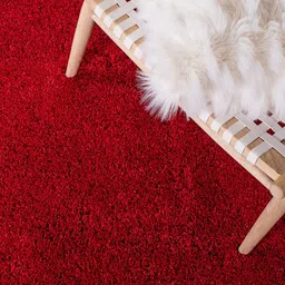 IMRA CARPET Red Solid Handmade Polyester Carpet image 2