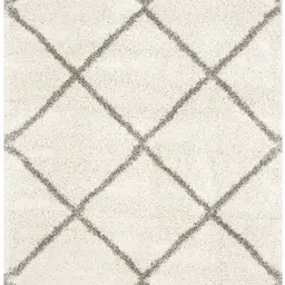 IMRA CARPET Cream-Coloured Geometric No Shredding Polyester Carpet image 2