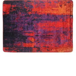 BIANCA Red & Purple Patterned Soft-Fluffy Area-Rug Carpet With Non-Slip Rubber Backing image 2