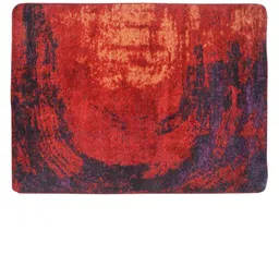 BIANCA Red & Yellow Patterned Soft-Fluffy Area-Rug Carpet With Non-Slip Rubber Backing image 2