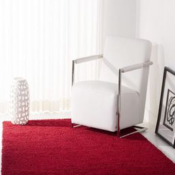 IMRA CARPET Red Woollen Rectangular Shaggy Carpet image 2